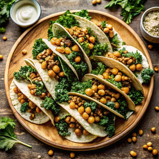 Tacos de Col Rizada y Garbanzos Asados
